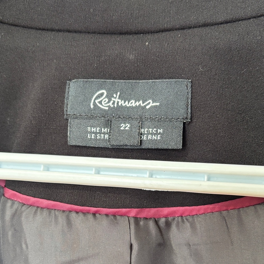 Reitmans Size 22 Women's Black Open-Front Blazer - Picture 2 of 8